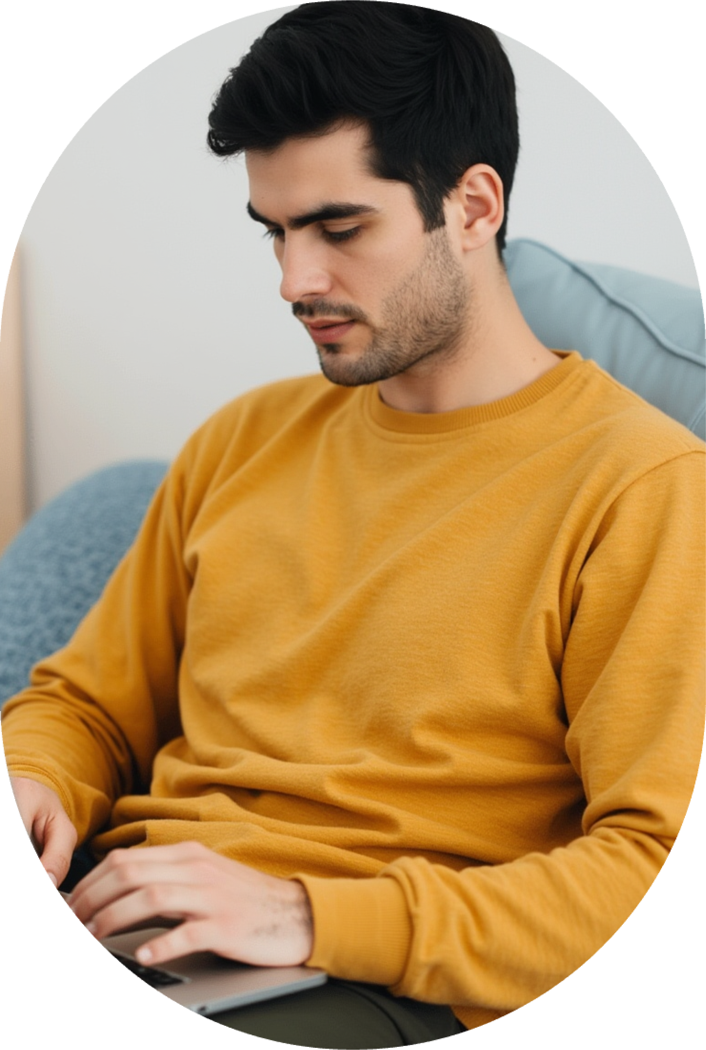 Man working on laptop